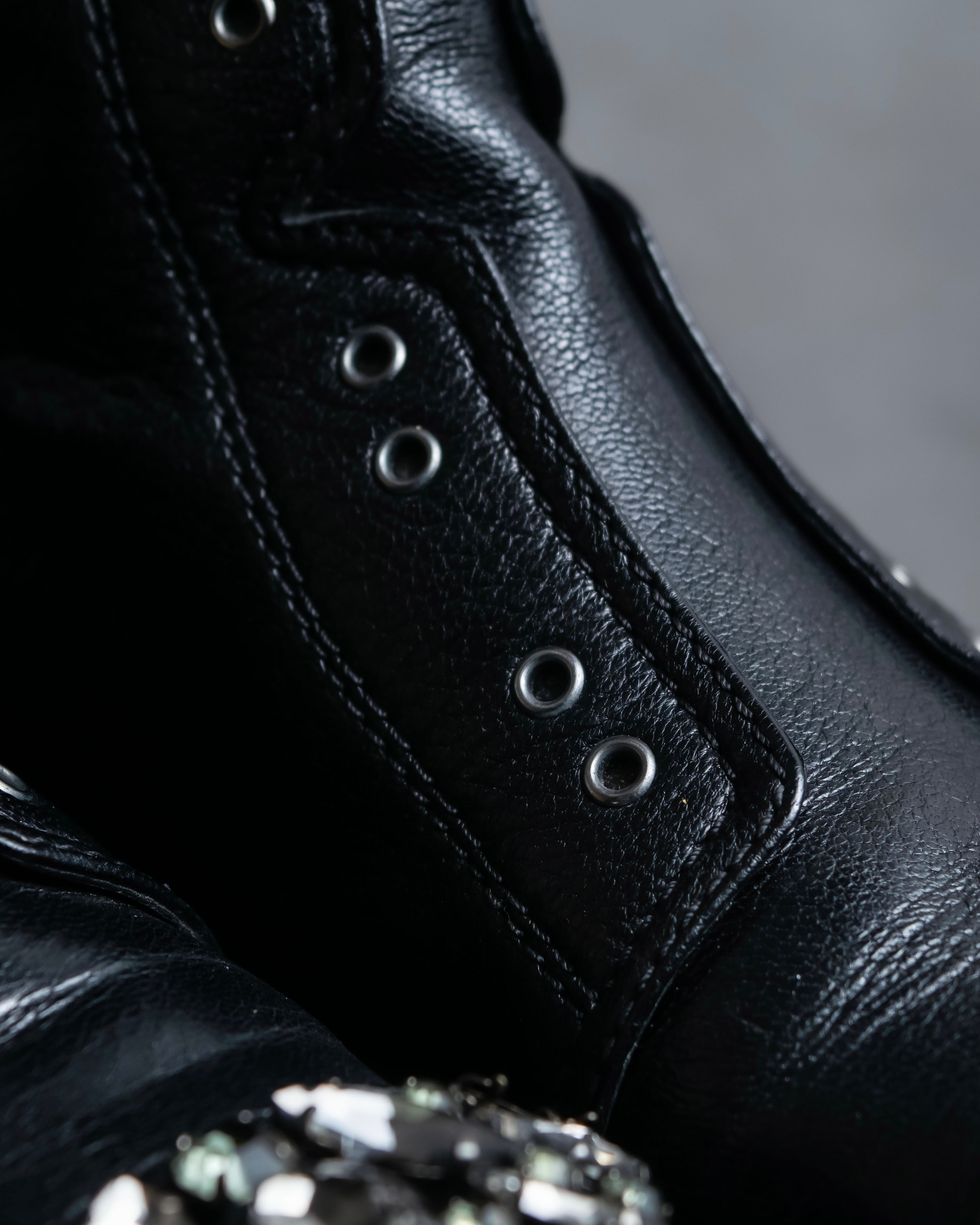 "Jimmy Choo" Bejeweled leather long boots