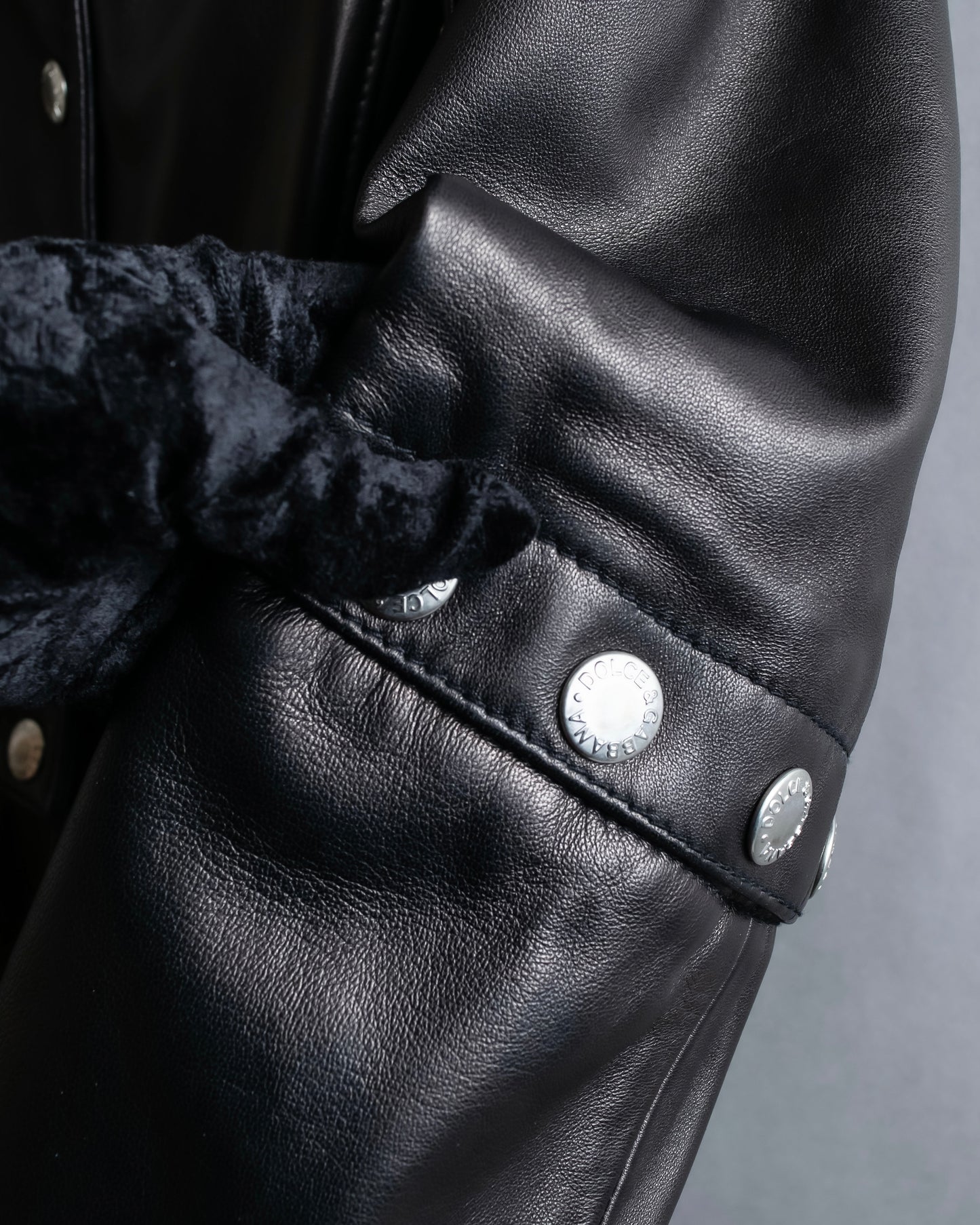 "Dolce & Gabbana" Silver stud design leather 2way coat