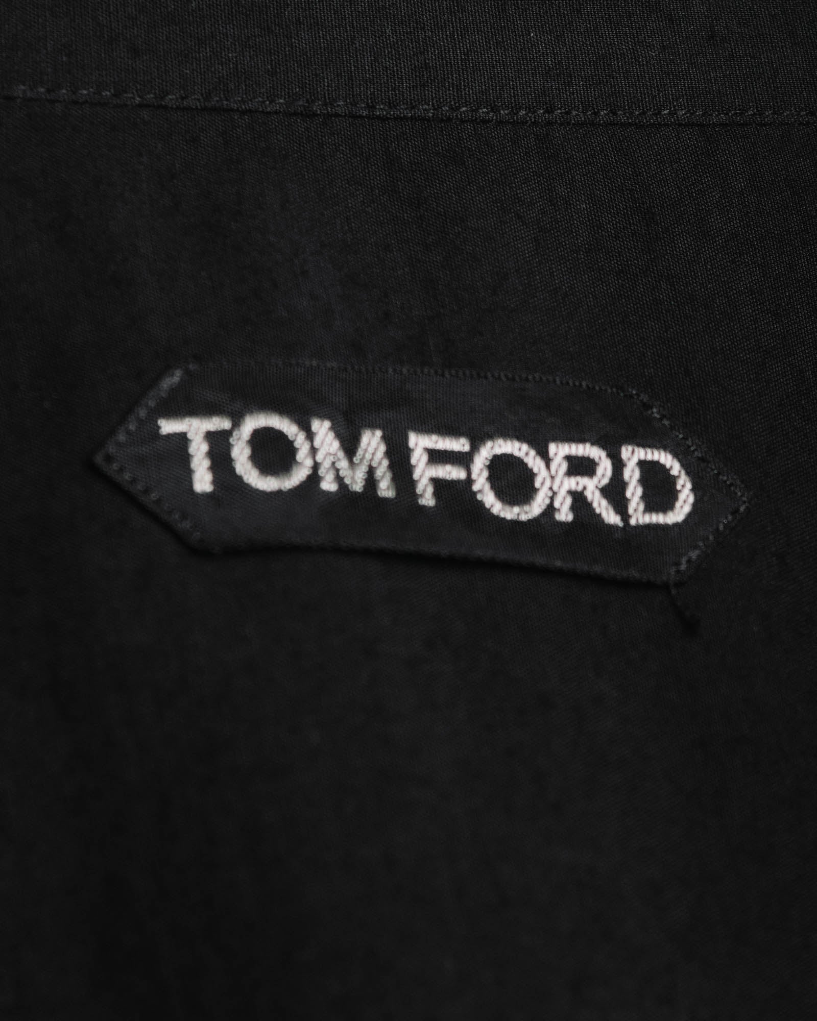 "TOM FORD" 2010's Fluid rayon silk classic collar black shirt