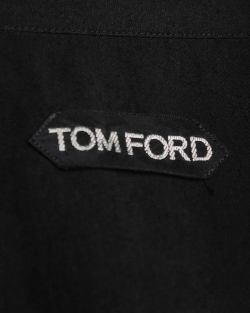 "TOM FORD" 2010's Fluid rayon silk classic collar black shirt