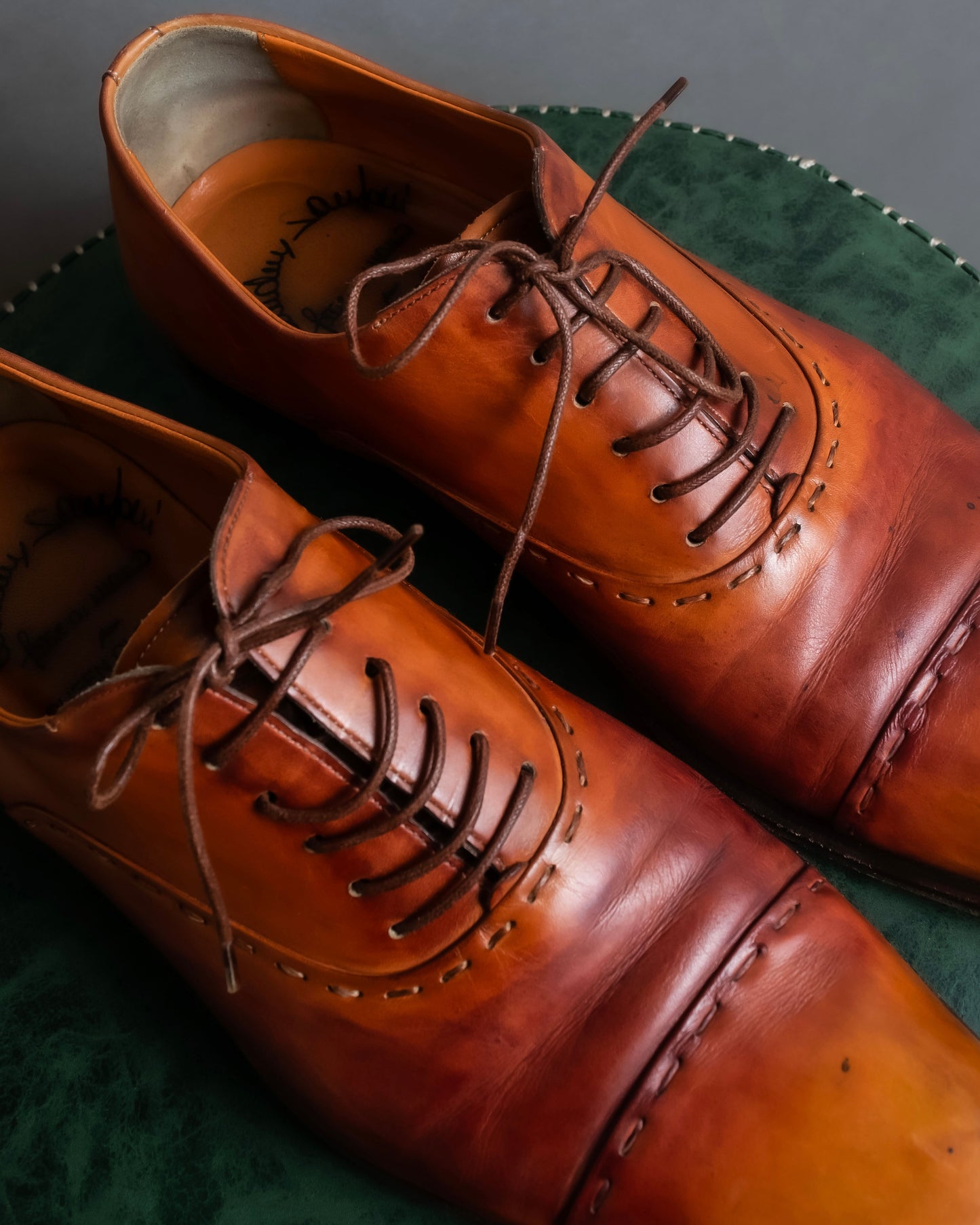 "Santoni" Gradient color leather derby shoes"