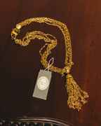 -SPECIAL- "Christian Dior" 80's-90's Multi-strand chain tassel gold necklace