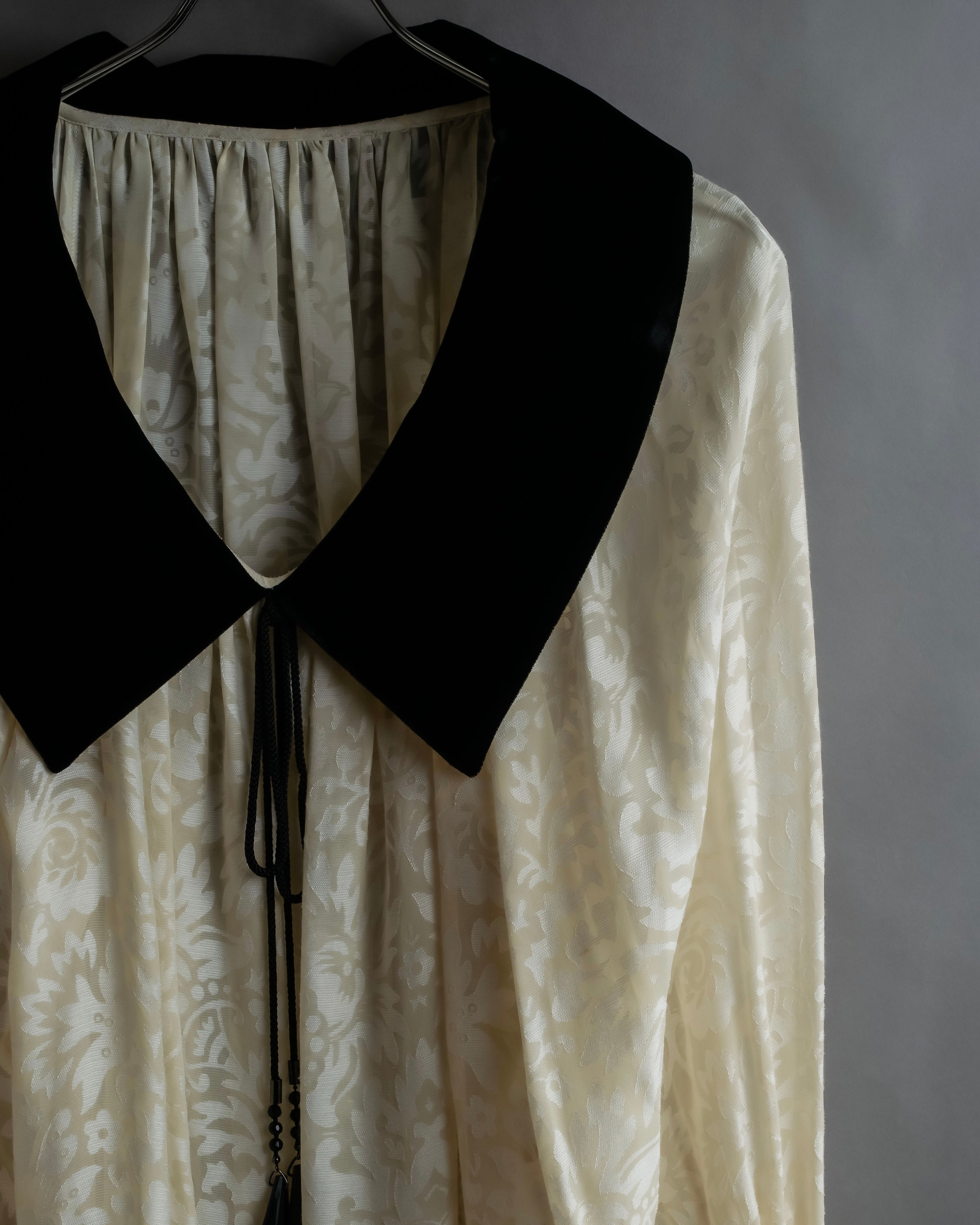 "Christian Dior" Jacquard balloon sleeve dress pullover