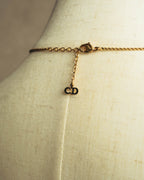 "Christian Dior" 80's-90's Gold monogram pendant necklace