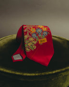 "GUCCI" 70's-80's Floral silk scarf tie