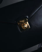 "Salvatore Ferragamo" Structured top-handle leather satchel bag