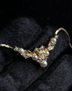 "Christian Dior" Pearl &amp; rhinestone bijou design vintage necklace