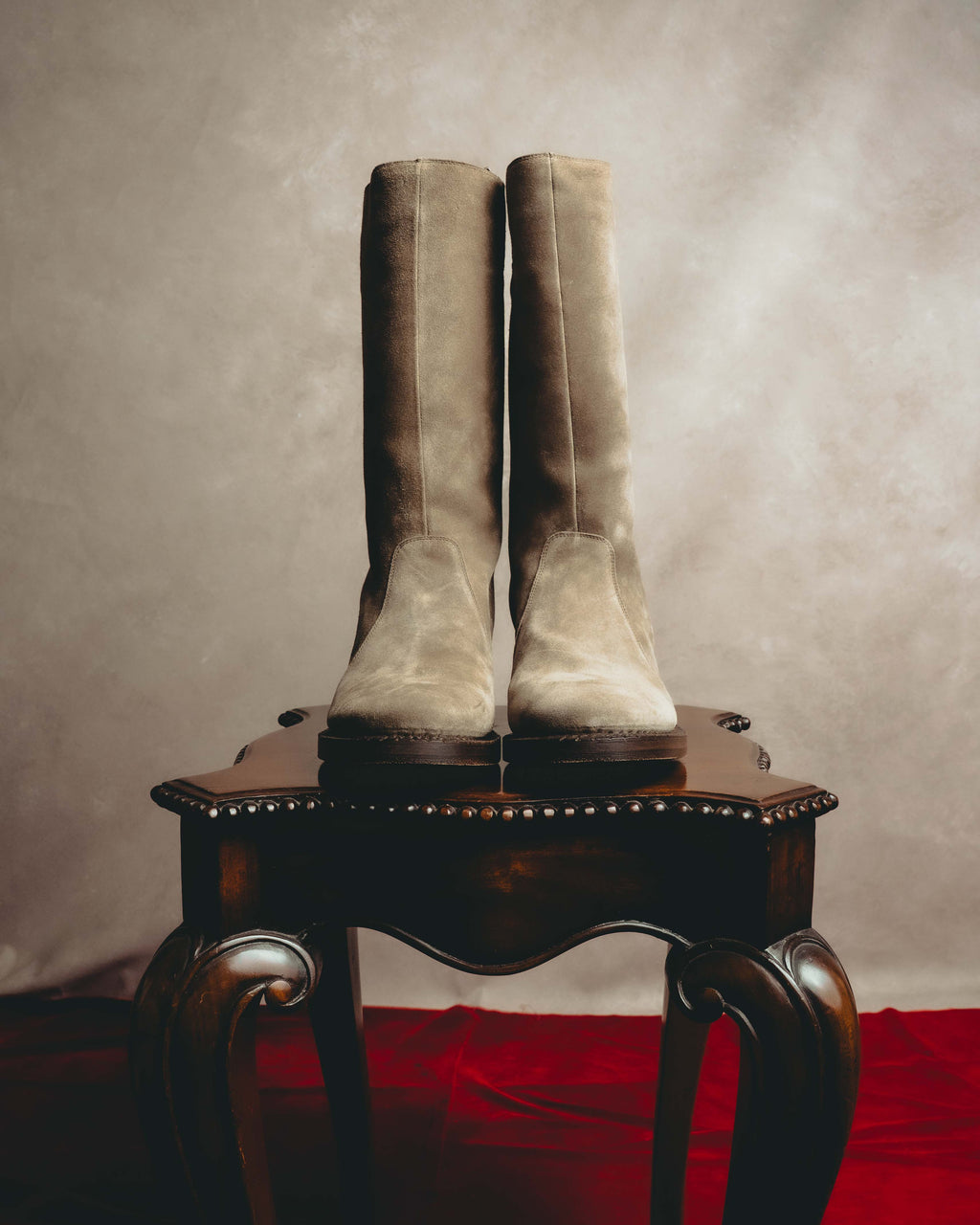 -SPECIAL- “Dior” 00’s Taupe suede square toe riding boots