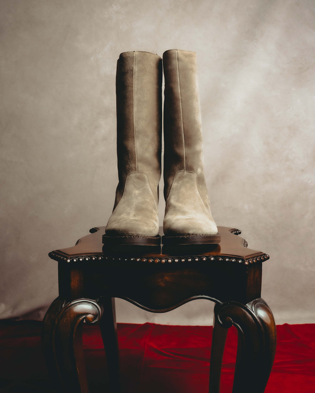 -SPECIAL- “Dior” 00’s Taupe suede square toe riding boots