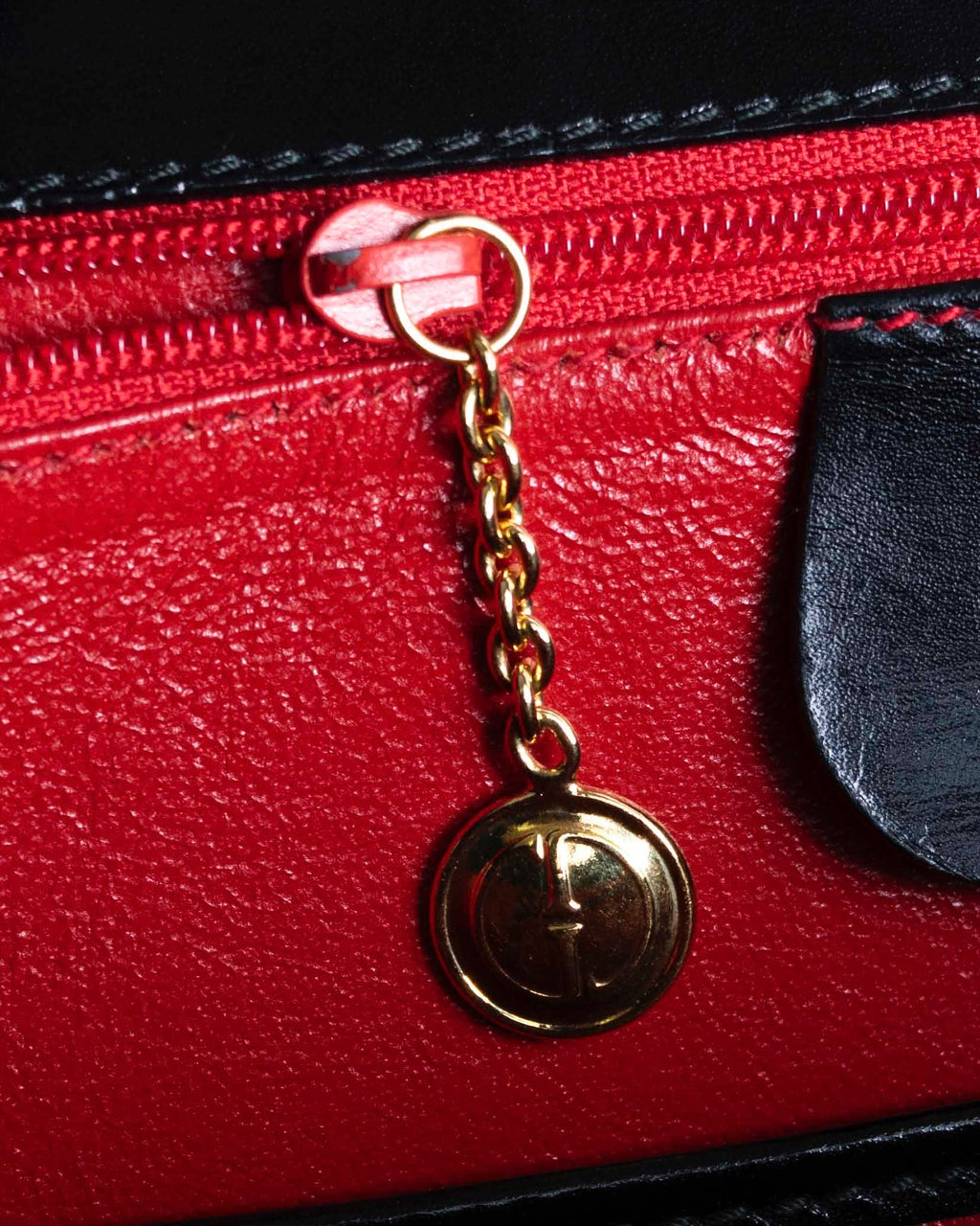 "GUCCI" Black leather bamboo handbag