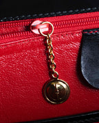 "GUCCI" Black leather bamboo handbag