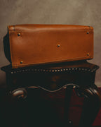 "GUCCI" 80's-90's Bamboo handle leather tote bag