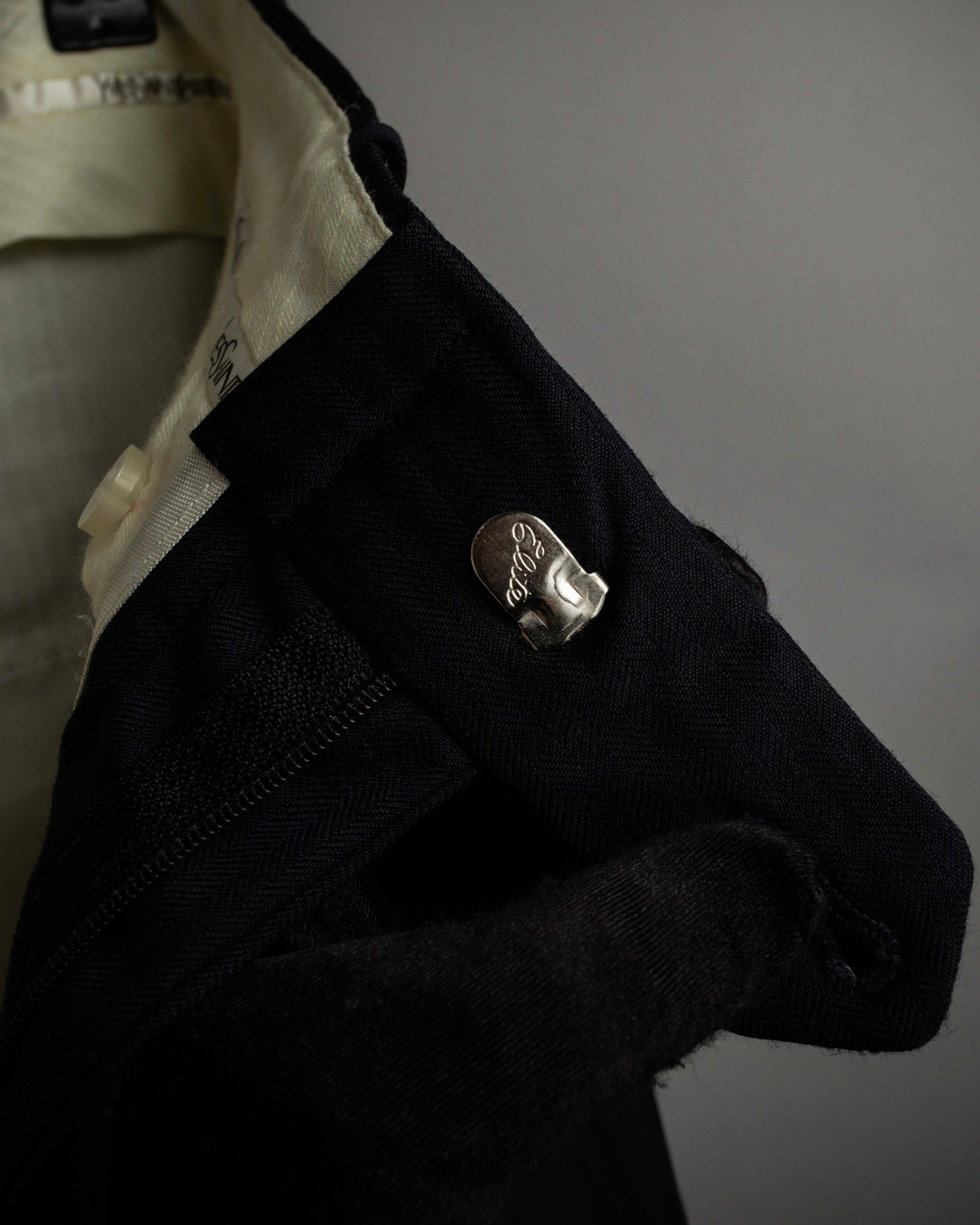 "YVES SAINT LAURENT" Classical tailoring shadow stripe pattern set up