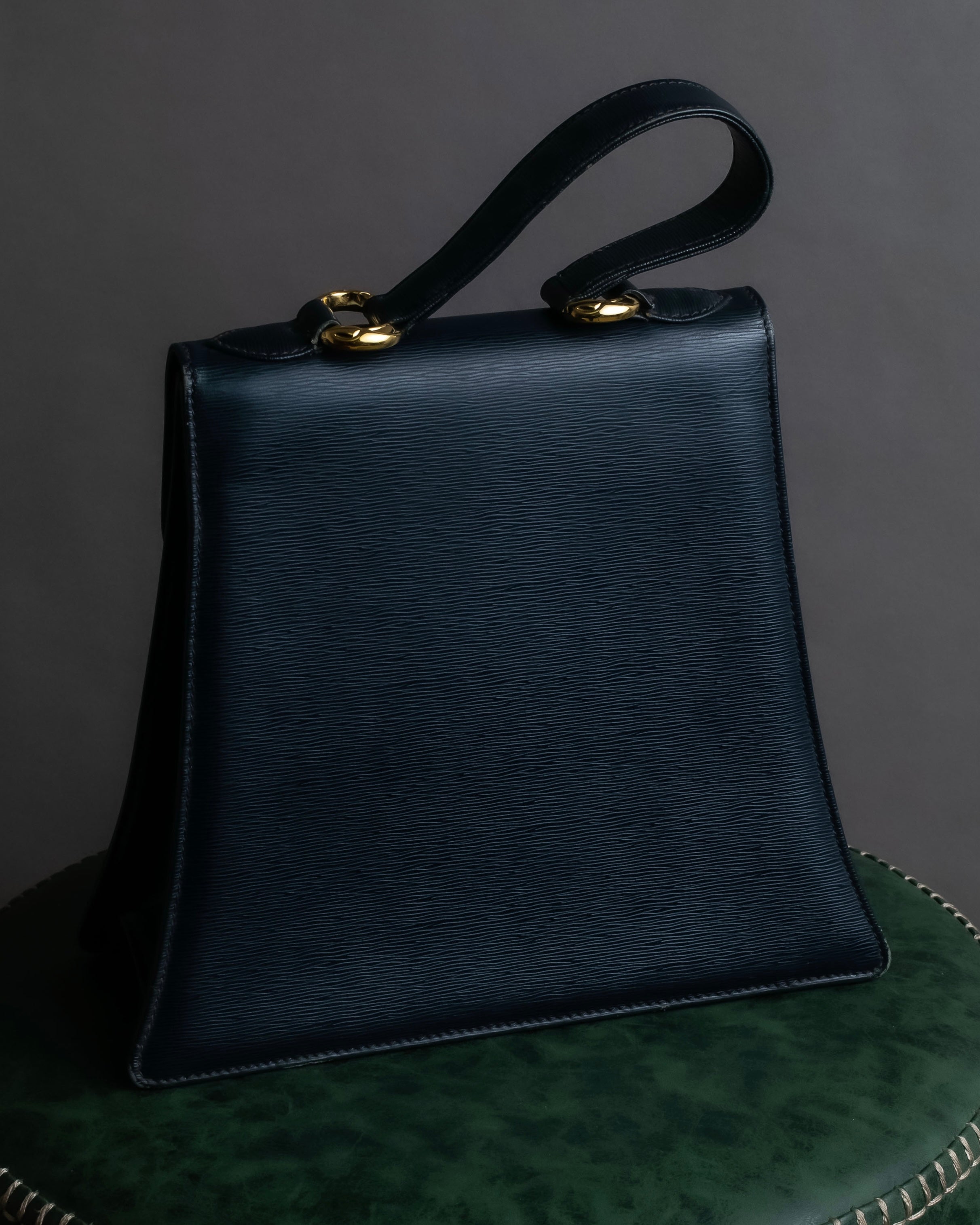 "Chloe" Trapezoid design embossed leather hand bag