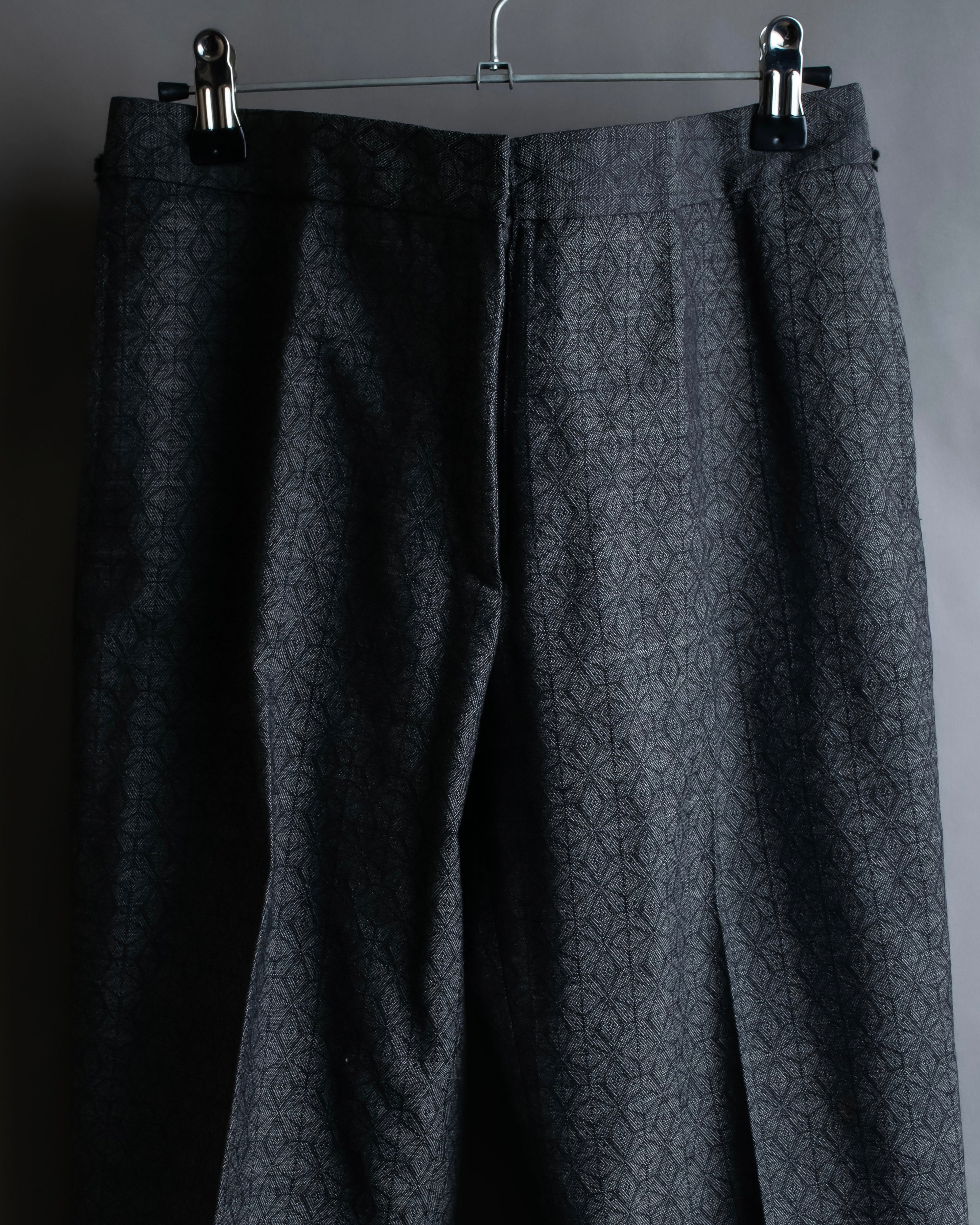"Maison Martin Margiela" Geometric pattern high waist slim slacks