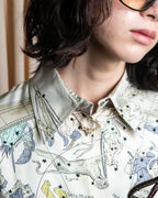 "HERMES" Margiela period Les Étoiles, Stars silk shirt