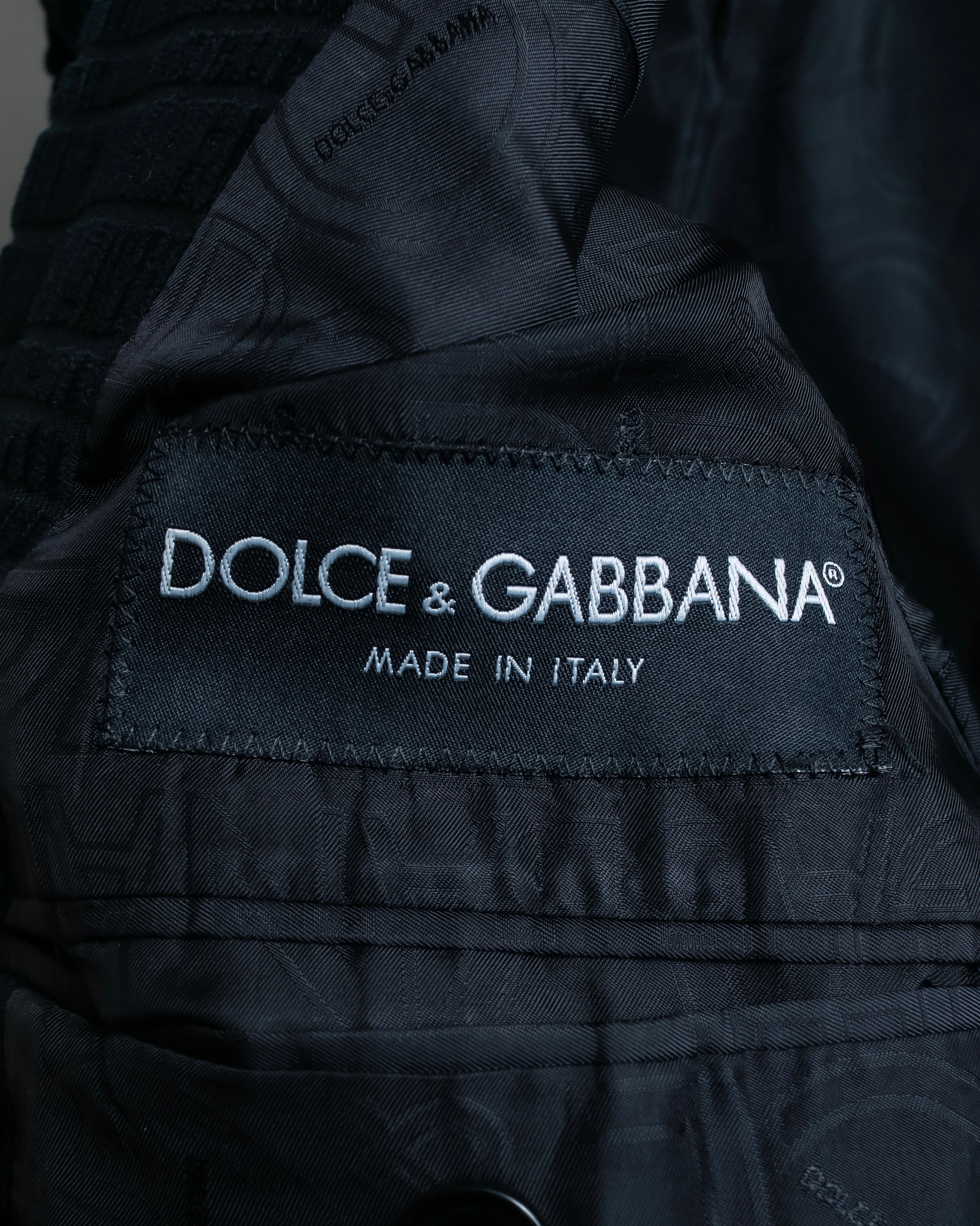 "DOLCE &amp; GABBANA" Checkered velvet tailored jacket