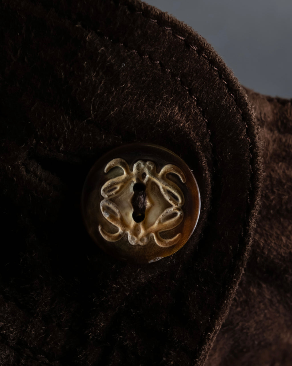 "LOEWE" Dark brown color gathered design wide pants