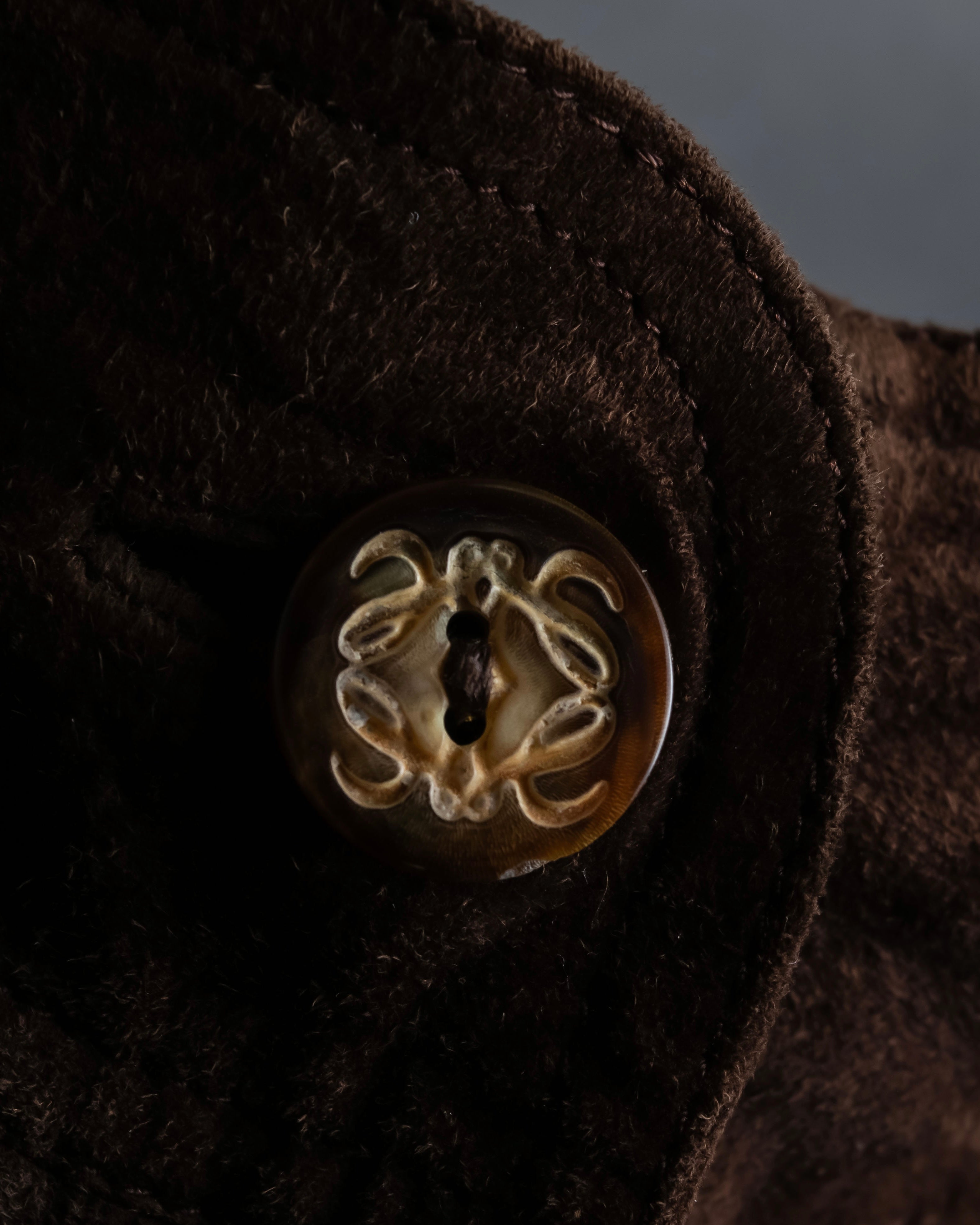 "LOEWE" Dark brown color gathered design wide pants