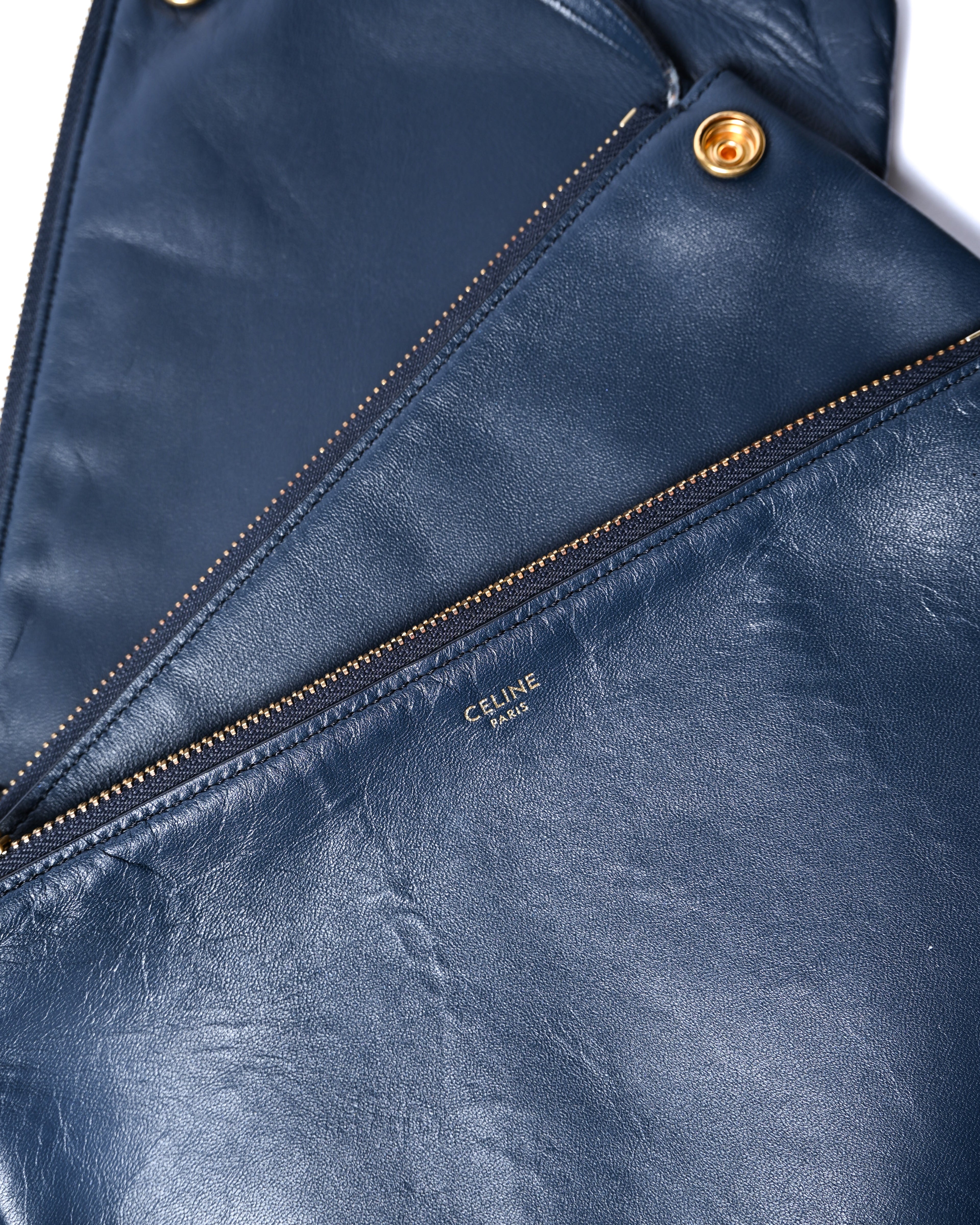 CÉLINE by Phoebe Philo/ "Trio Small" Shoulder Bag Navy