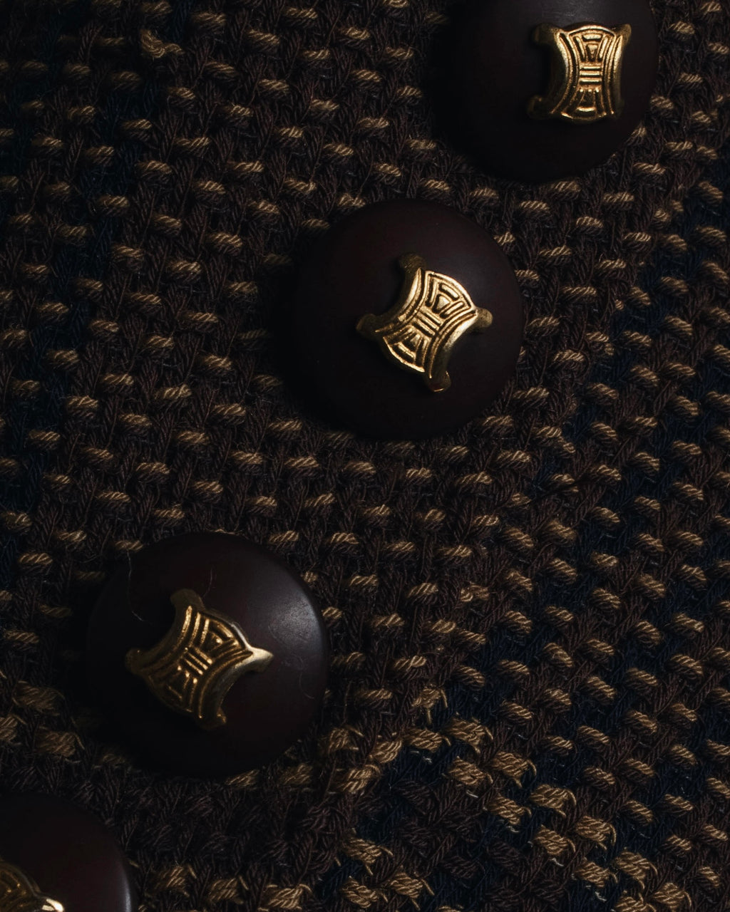 "CELINE" Late 80s–Early 90s velvet-collar woven jacket