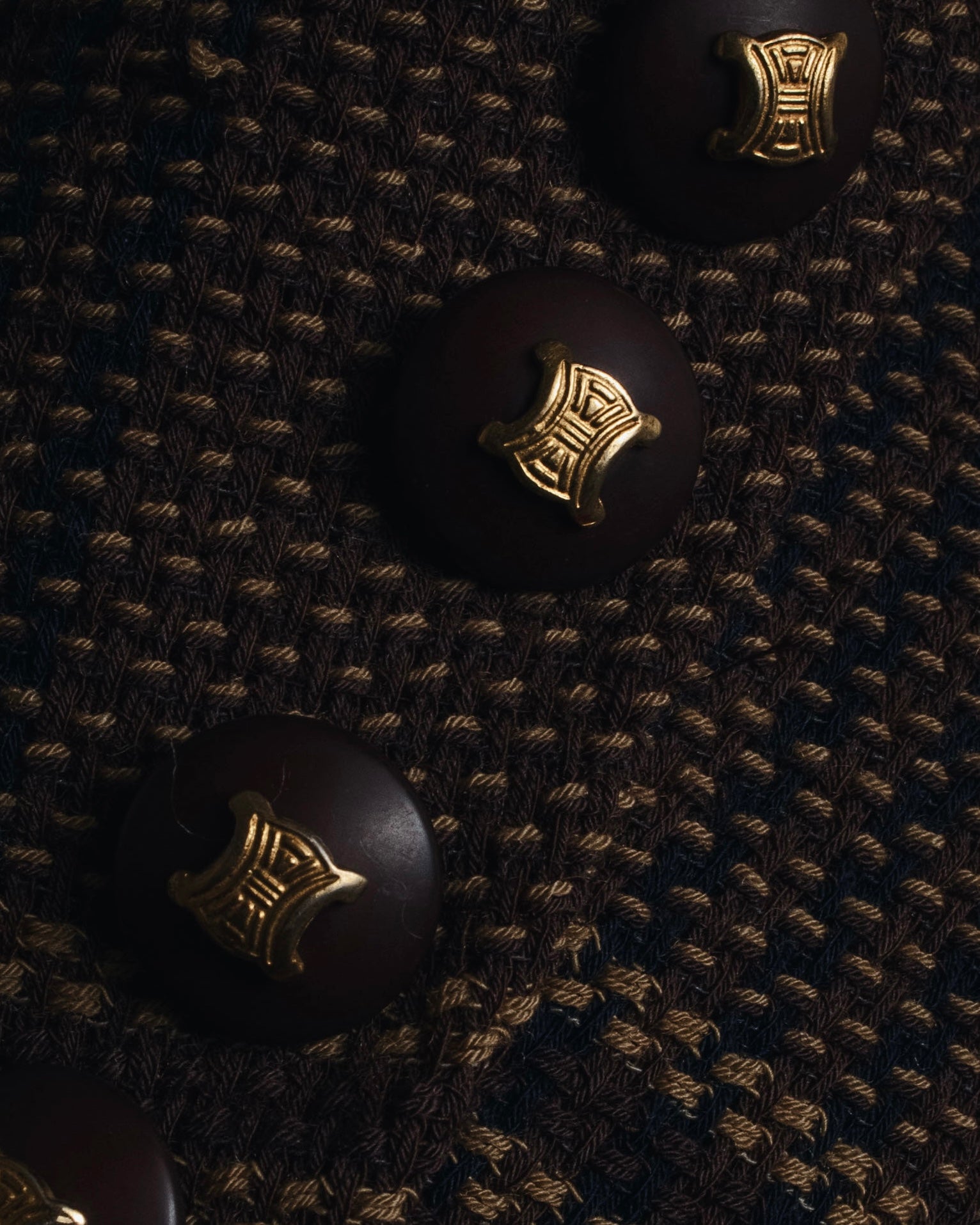 "CELINE" Late 80s–Early 90s velvet-collar woven jacket