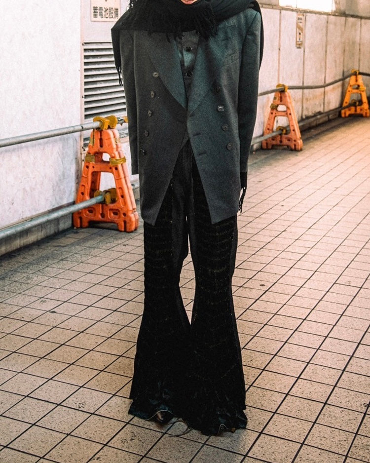 -REF process-
Velor ruched bell bottoms