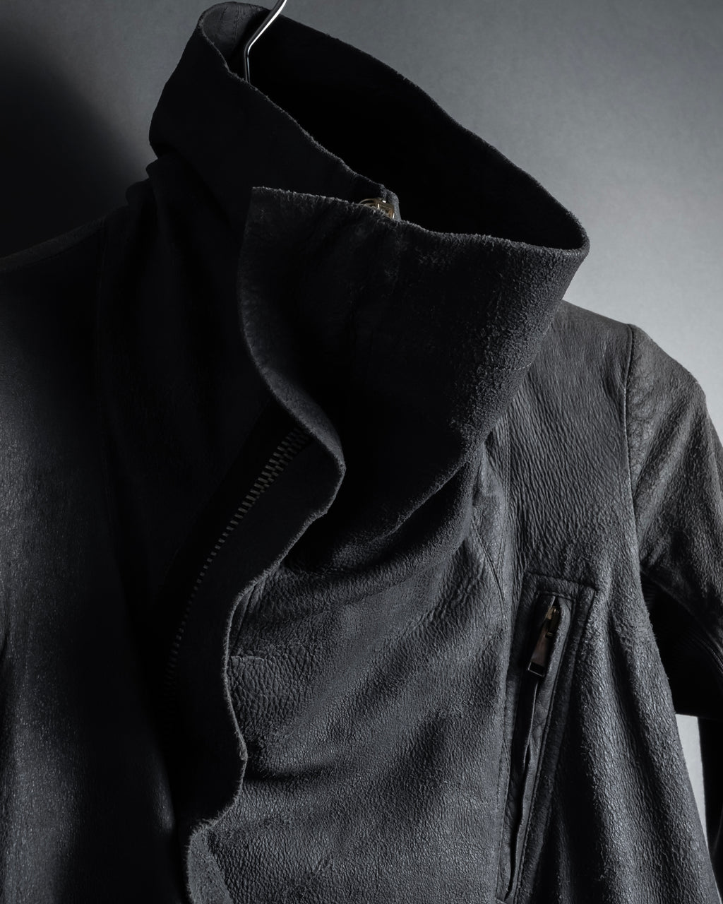 -SPECIAL- "Rick Owens" 13AW Ribbed leather zip-up jacket