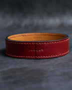 "HERMES" Margiela period burgundy leather bracelet