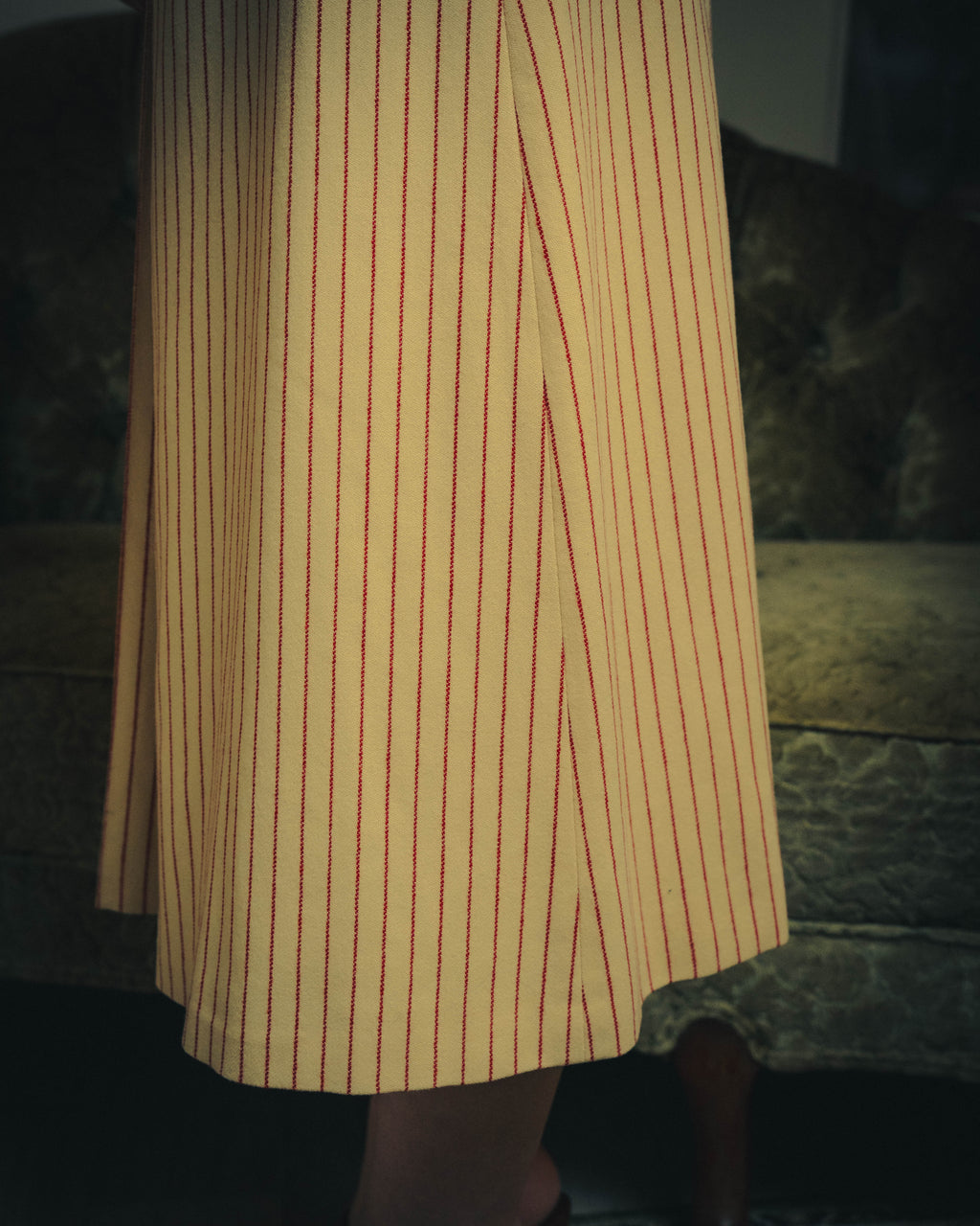 -SPECIAL- “GUCCI” 2015-2022 vintage inspired horsebit striped wool skirt