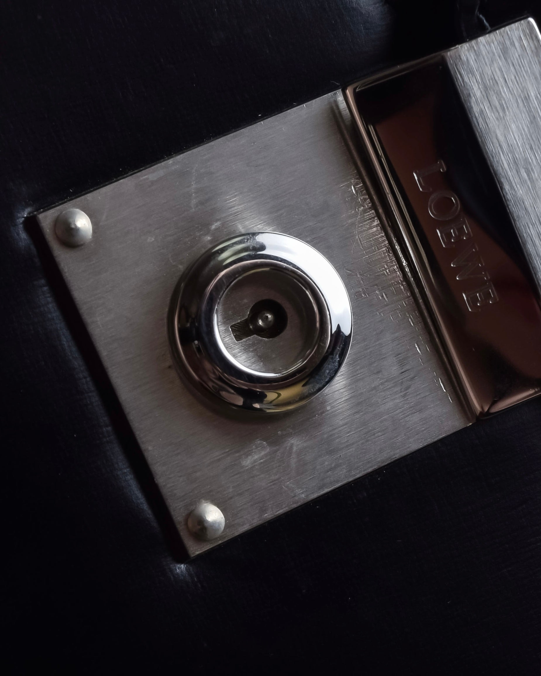 "LOEWE" Logo engraved leather briefcase bag