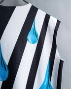 "RAF SIMONS" 14ss Neoprene graphic sleeveless T-shirt