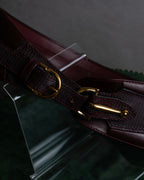 "GUCCI" Equus-derived bordeaux leather belt