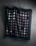 “HERMÈS” 10's-20's Polka dot wool silk fringed stole
