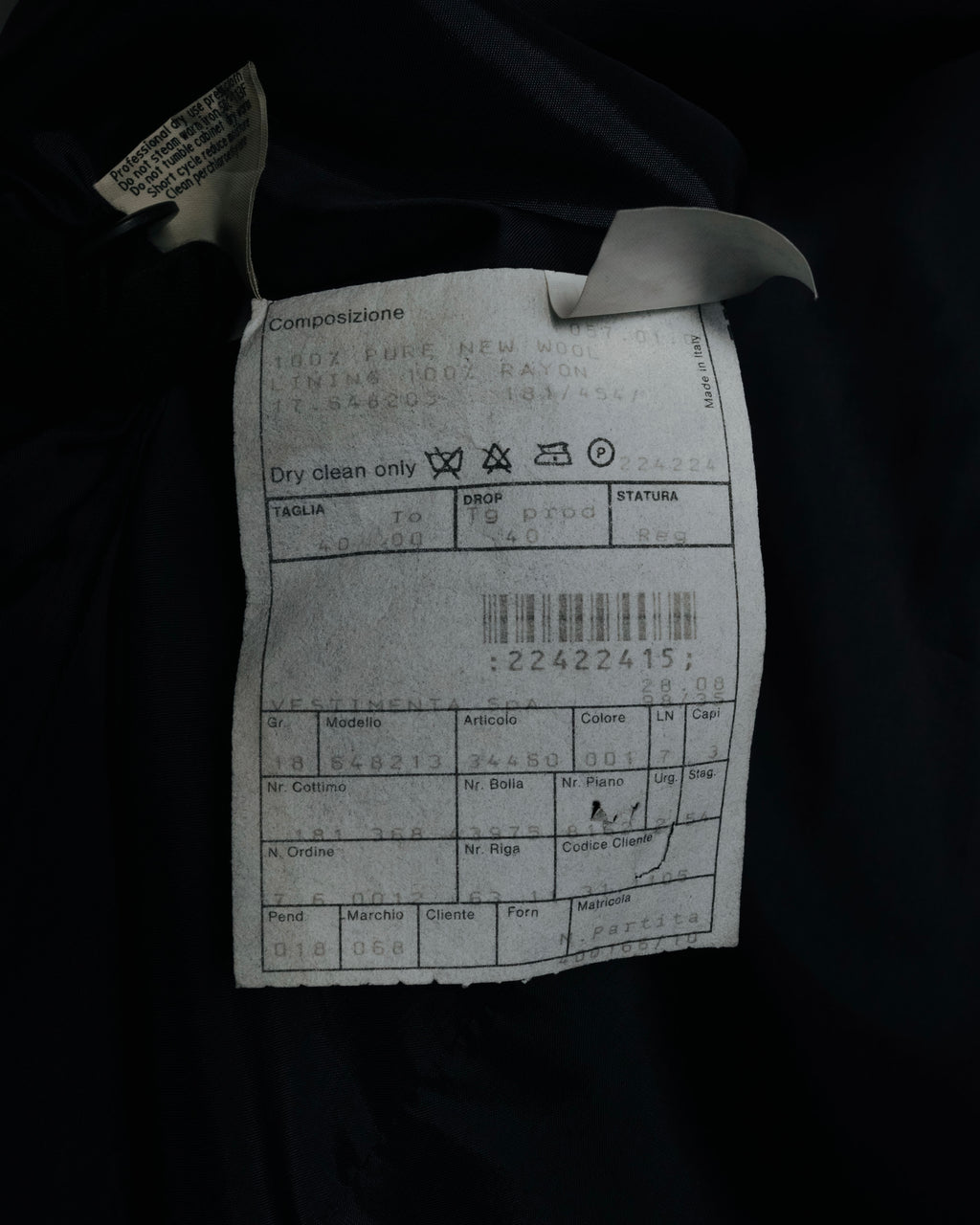 –SPECIAL– "GIORGIO ARMANI"
90’s Borgonuovo 21 pinstripe fly front long coat