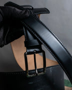 "CELINE" Double buckle belt leather corset belt