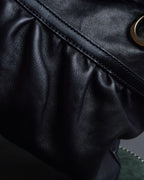 "FENDI" Gold metal gatherd design leather one-shoulder bag