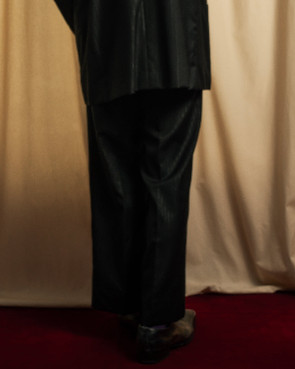 "BALENCIAGA" Chalk stripe pattern long silhouette set up