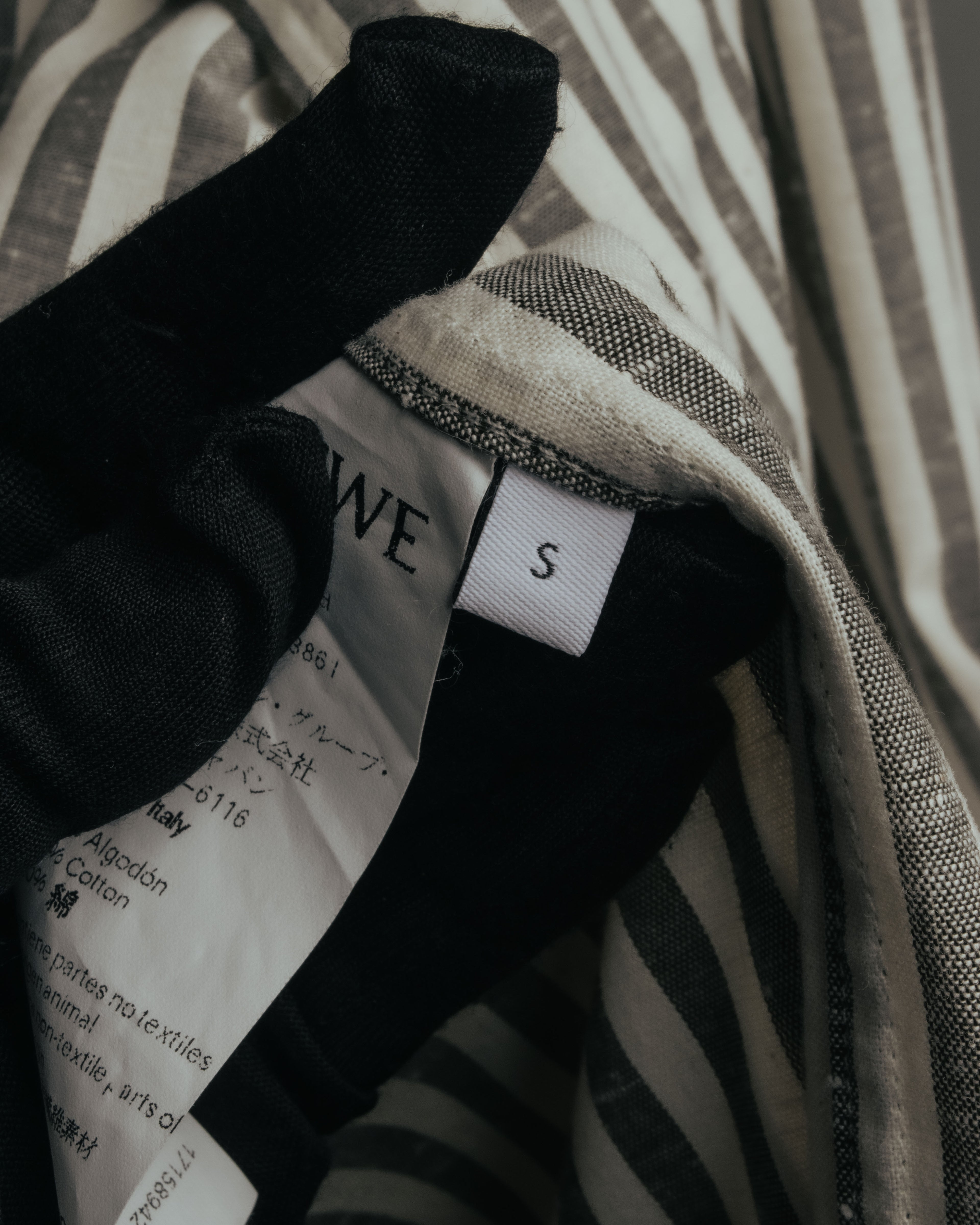 -SPECIAL- “LOEWE” 2010’s striped ribbon sleeve long gown coat