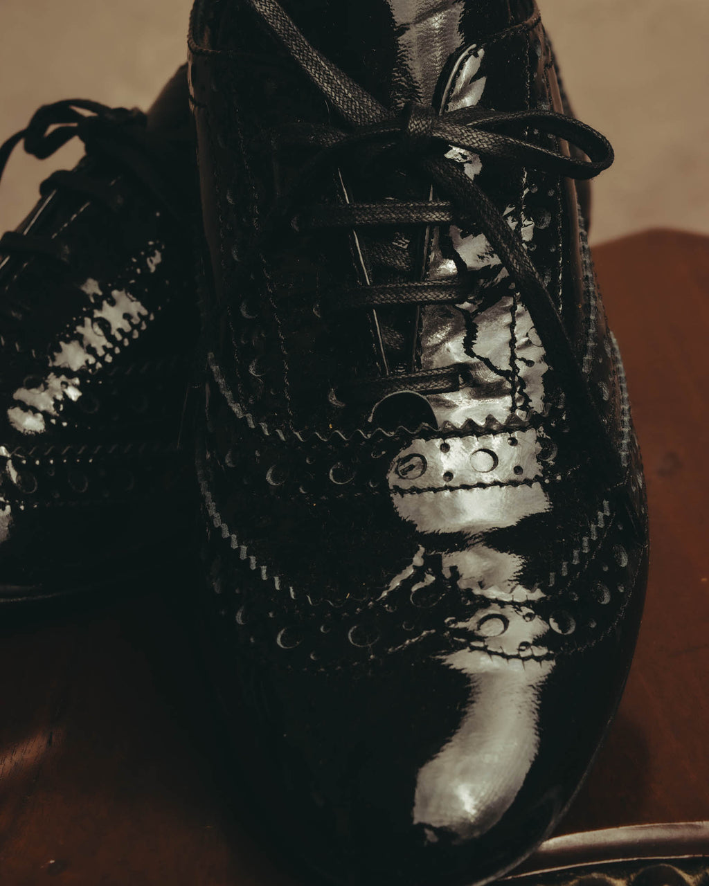 -SPECIAL- “Miu Miu” 2010’s Crystal embellished heel patent leather brogue shoes
