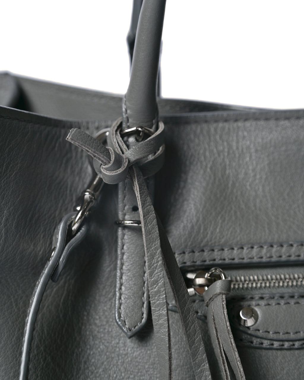 BALENCIAGA/ “Papier A6 ” Zip Around 2 Way Handbag Gray