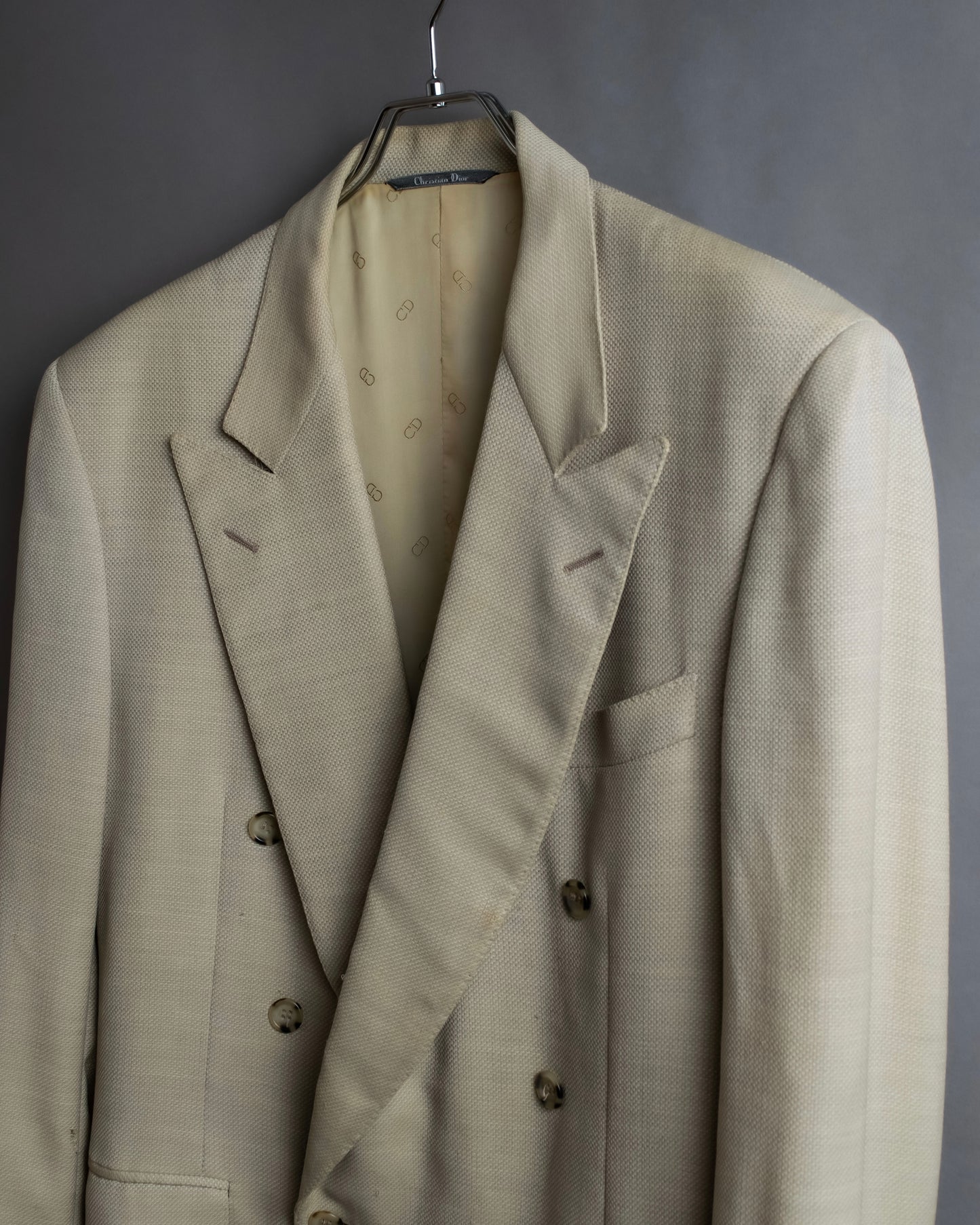 "CHRISTIAN DIOR MONSIEUR"
Peaked lapel double breasted wool tailored jacket