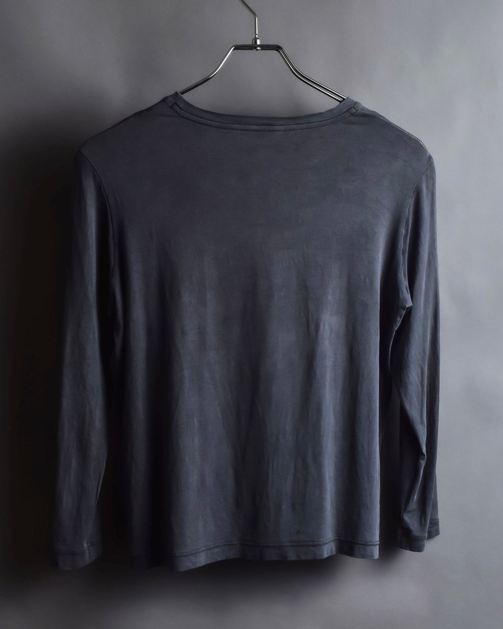 "HERMES" Margiela period Blue-grayish tone draped silk pullover