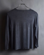 "HERMES" Margiela period Blue-grayish tone draped silk pullover