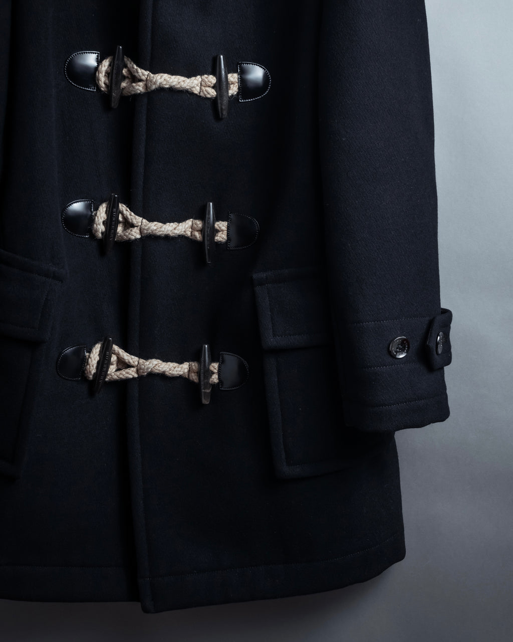 "BURBERRY" Classic detailing melton wool duffle coat