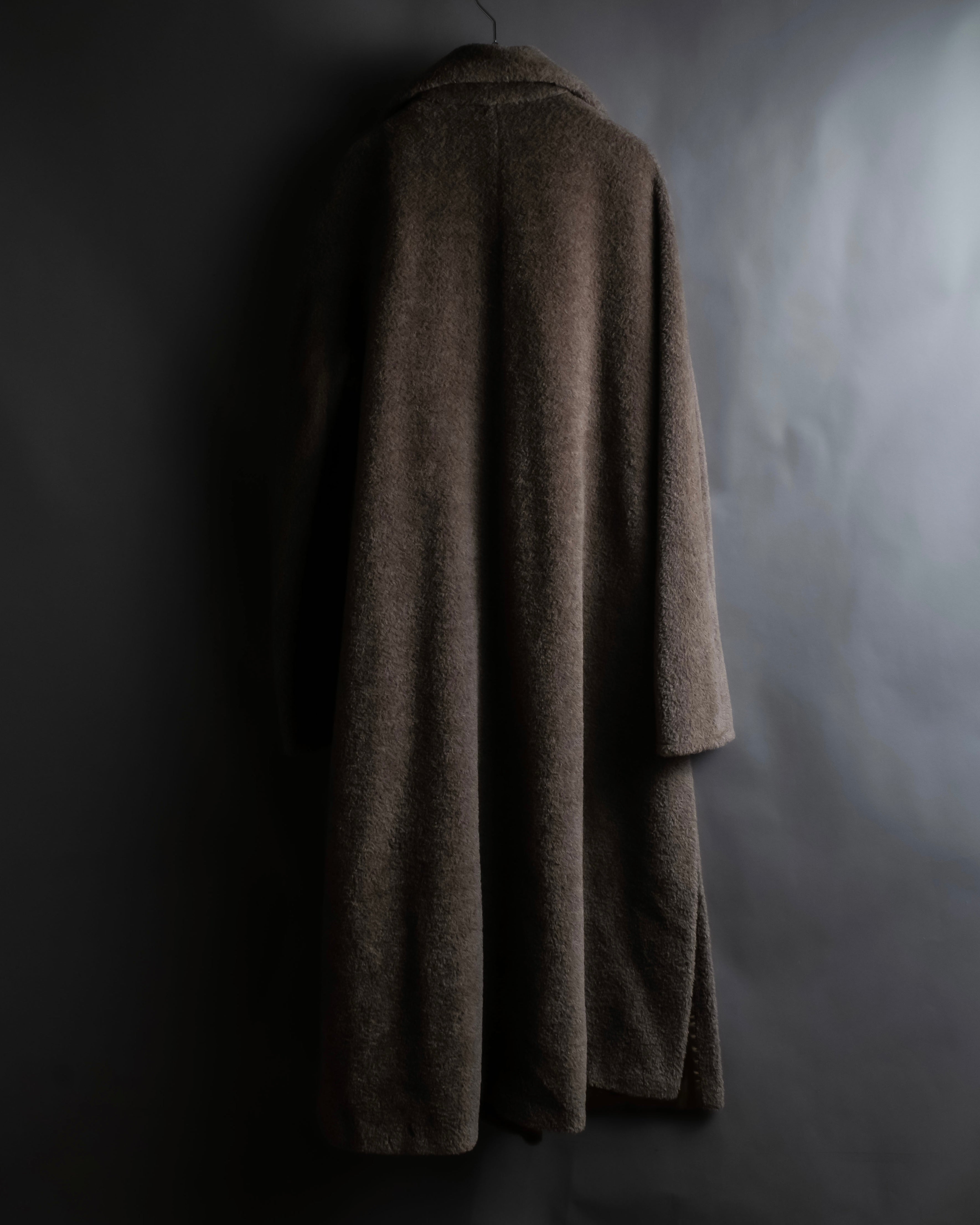 "Max Mara" Alpaca mix brown stand collar long coat