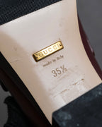 "GUCCI" Multicolor horsebit design heeled loafers