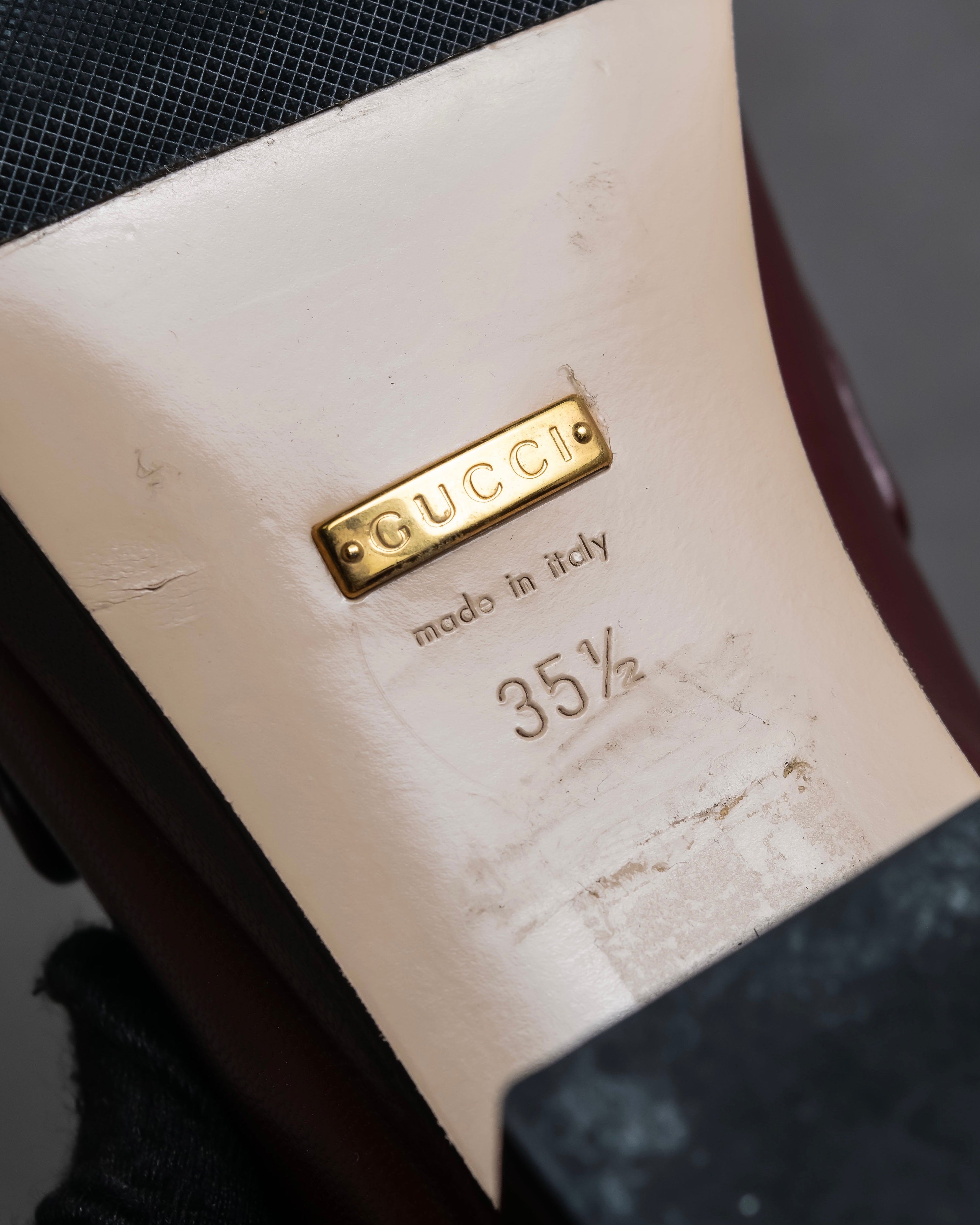 "GUCCI" Multicolor horsebit design heeled loafers