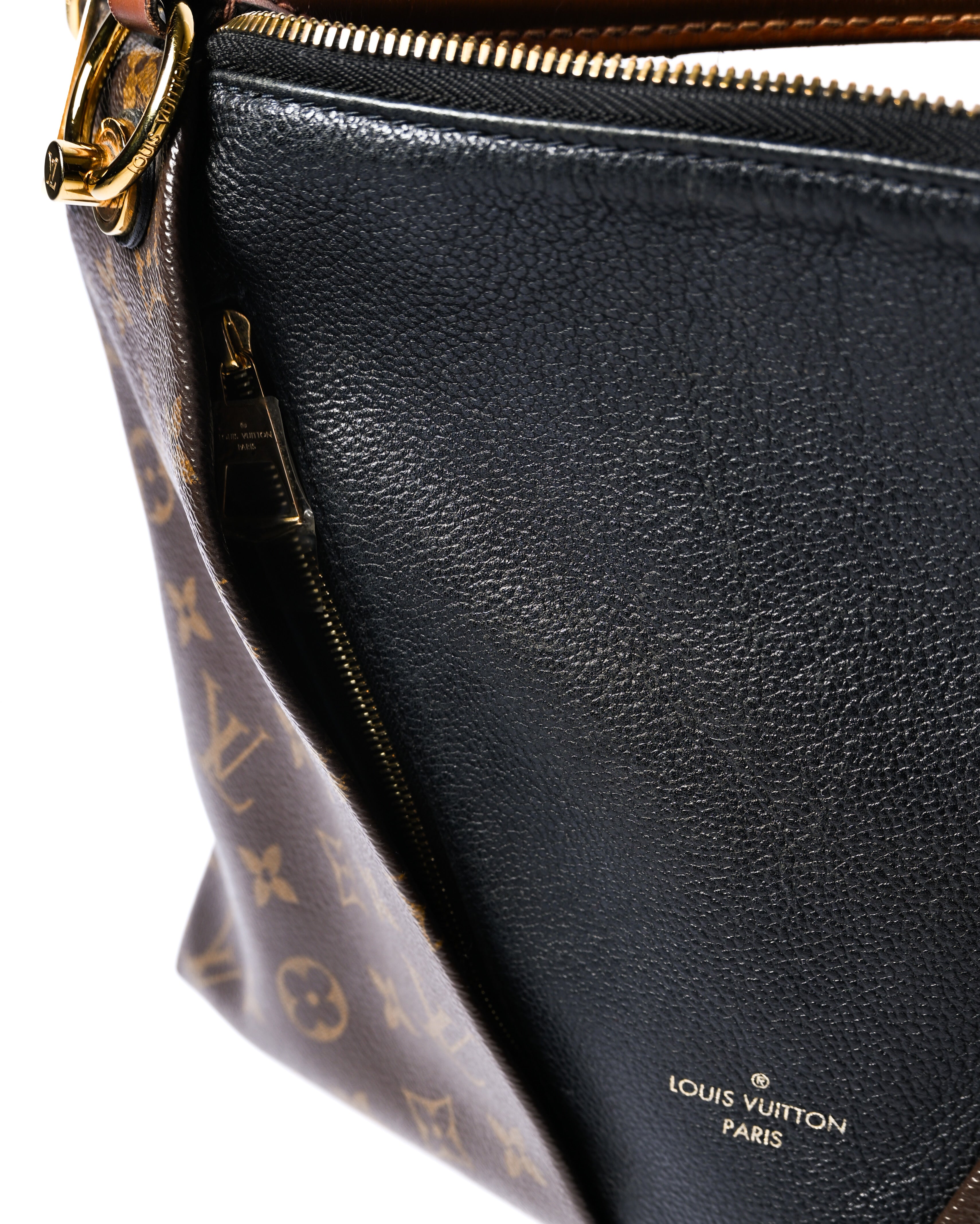 LOUIS VUITTON/ “V Tote mm” Monogram Canvas & Leather Handbag