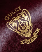 "GUCCI" Aristocratic crest charm suede shoulder bag